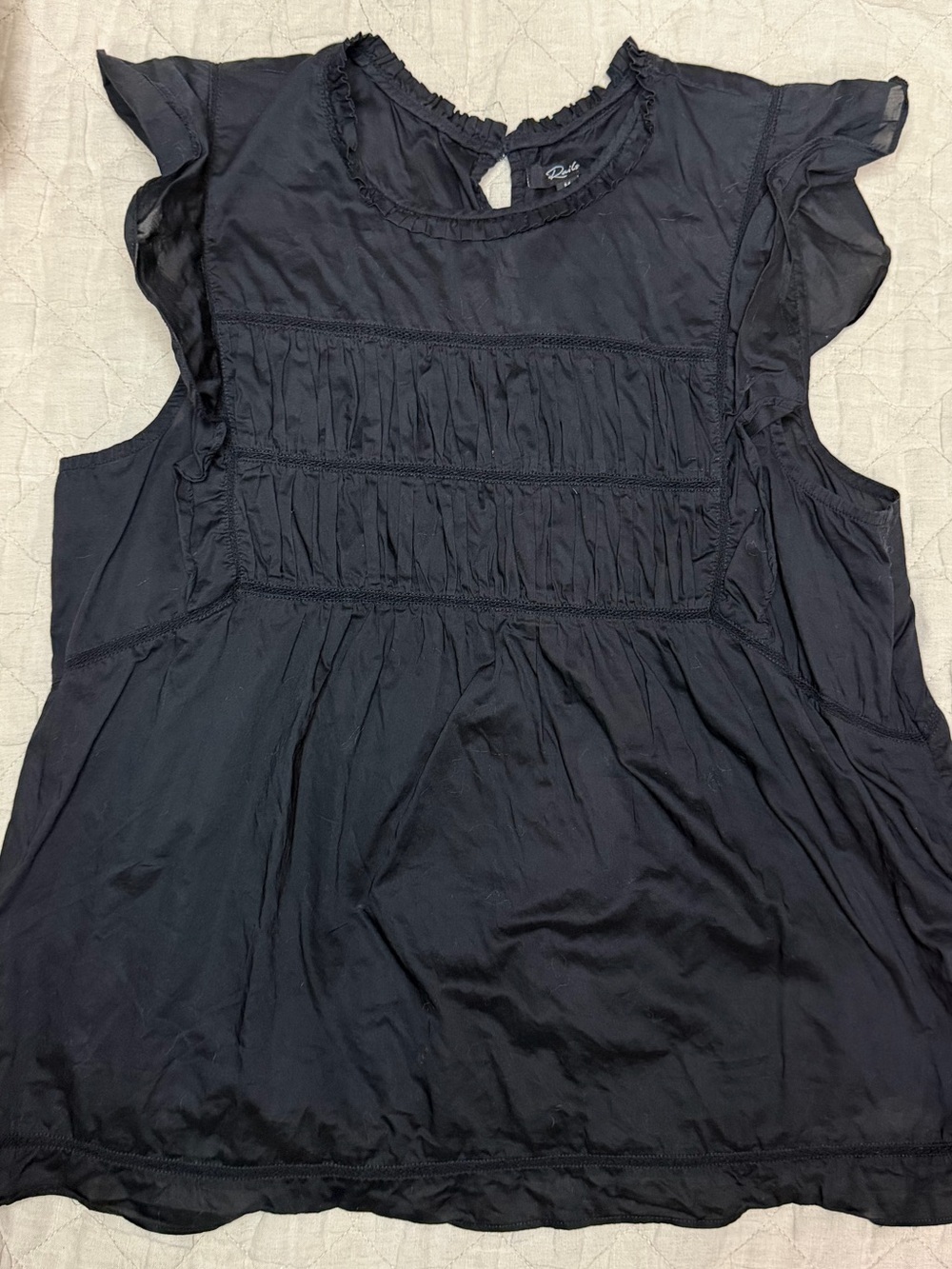 Rails Filomena Flutter Sleeve Top Black - Picture 3 of 5